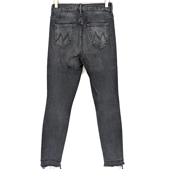 Mother High Waisted Looker Ankle Fray Night Hawk Black Fray Hem Womens Jeans 25 - Picture 4 of 12
